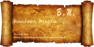 Baschant Mietta névjegykártya